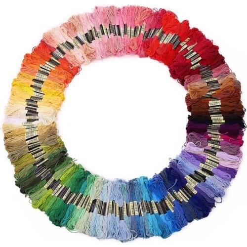 24PCS Colors DMC Similar 100% Cotton Embroidery Thread Kits for Cross Stitch Mouline 6 Strands Floss 8m Sewing Skein Craft