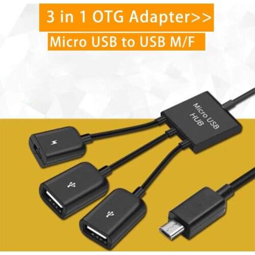 3 In 1 Micro USB OTG Cable Data Transfer Micro USB Male To Female Adapter Game Mouse Keyboard Adapter Cable