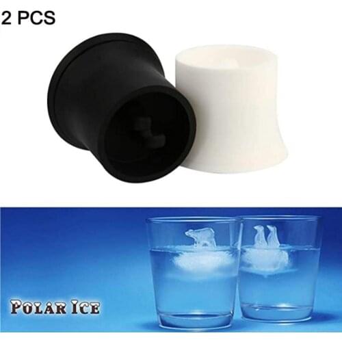 3D Ice Cube Mold Novelty Polar Bear And Penguin Shaped Ice Cube Mold Silicone Ice Cube Mold Tray Manufacturer