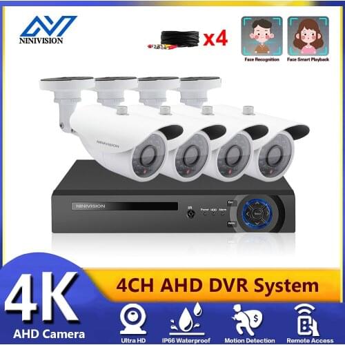 4CH Video Surveillance Kit 4K HDMI DVR CCTV System For Home Security 4PCS 8.0MP AHD Camera Video Surveillance Set with 1TB HDD