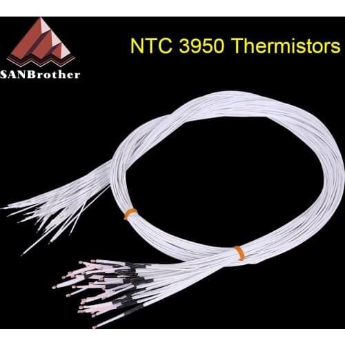 5pcs 3D Pringter 100K ohm NTC 3950 Thermistors Sensors with Cable 3D Printers Parts For Reprap Mend Part Temperature Accessories