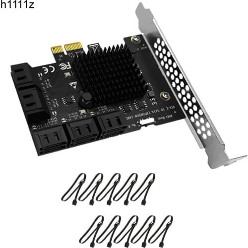 Chi a Mining Riser ASM1061 JMB575 SATA PCIe Adapter 10 Port SATA III to PCI Express 3.0 X1 Controller Expansion Card for Windows