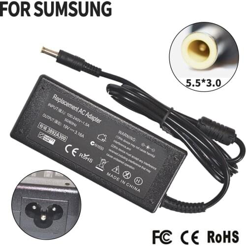 19V 3.16A 5.5*3.0mm Power AC Adapter Supply for Samsung AD-6019R AD-6019 CPA09-004A ADP-60ZH D PA-1600-66 ADP-60ZH A charger