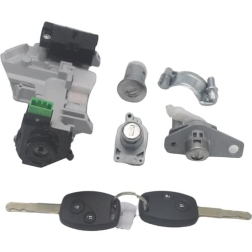 COMPLETE LOCK SET IGNITION SWITCH DOOR LOCK BARREL TRANS 2 KEYS WITH 46 CHIP FOR HONDA CIVIC 06-08