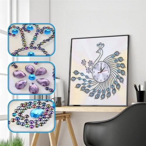 5D DIY Diamond Painting Special Shaped Clock Handicraft Needlework Picture of Rhinestones Diamond Embroidery Quartz Gift 35*35cm