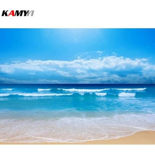 Full Square/Square Drill DIY Diamond Painting Sea Beach Mosaic Diamond Embroidery Landscape Sky Decoration Home XY1