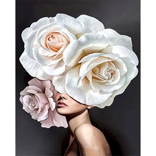 Flower And Women Printed Fabric 11CT Cross-Stitch Embroidery Kit DMC Threads Knitting Hobby Sewing Handicraft Home Different