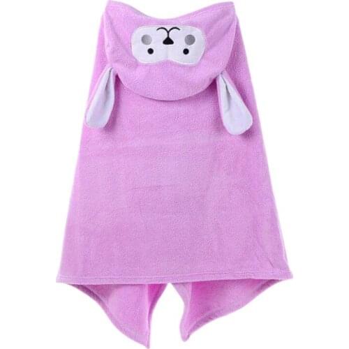 ChildrenS Hooded Bathrobe Cloak Coral Fleece Cartoon Thick Bathing Cloak Soft And Skin-Friendly Bath Towels Bathroom Supplies