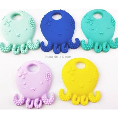 DHL 200pcs Octopus-Shaped Silicone Teether Soft Texture Baby Teething Toys DIY Nursing Accessories Food Grade Silicone