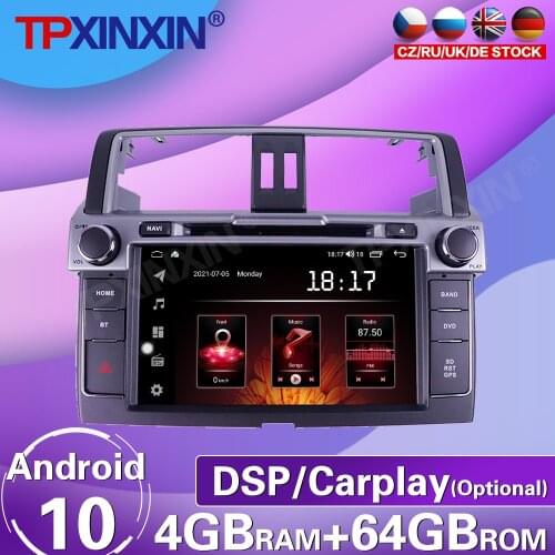 For Toyota Land Cruiser Prado 150 2014 - 2017 PX6 Android Screen Tesla Car Radio Tape Recorder Multimedia Video Player GPS Navi