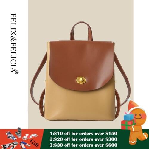 FELIX&FELICIA Factory Women Backpack Luxury Design Genuine Leather Travel Casual Girl Teenager School Fashion Shoulder Backpacks