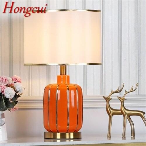 Hongcui Ceramic Table Lamps Desk Luxury Modern LED Lighting For Home Bedroom