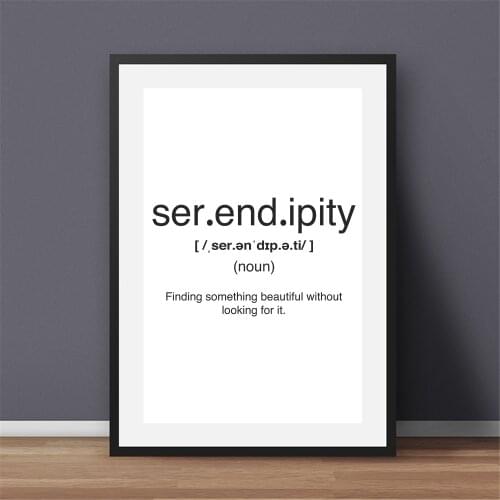 Serendipity Definition Poster Canvas Painting Inspiration Print Wall Art Picture for Living Room Interior Home Decor Motivation
