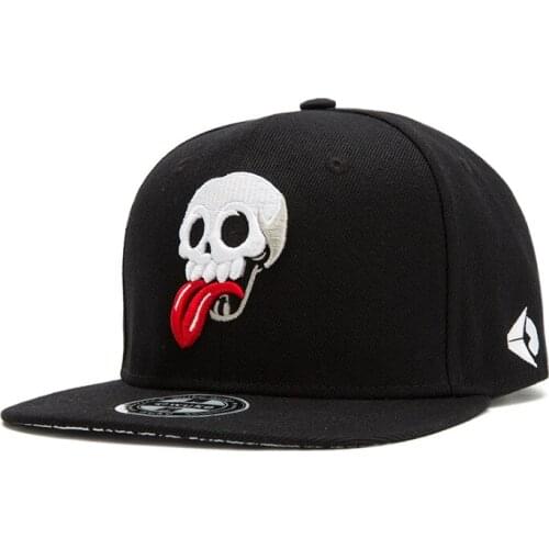Hip Hop Snap Back Cap Teenagers Adjustable Closure Flat Brim Young Mens Summer Skull Baseball Hat