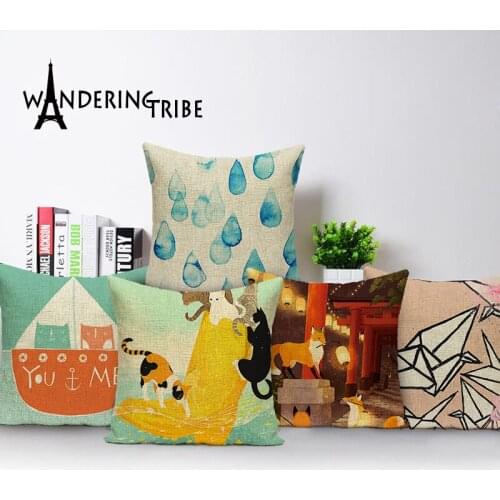 Colourful cute animal Cushion Cover Decorative for room seat car easy disassembly clean home Lumbar pad Case Pillowcase