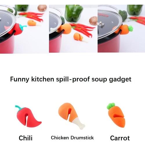 Creative And Cute Silicone Anti-spill Soup Gadgets, Practical And Interesting Kitchen Anti-spill Soup Gadgets