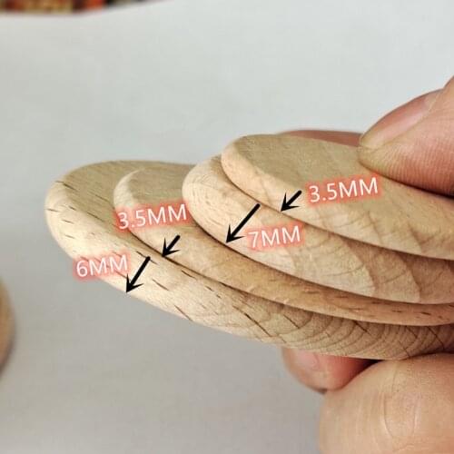 100pcs Unfinished Wood Slices Round Disc Circle Wood Pieces Wooden Cutouts Ornaments for Craft and Decoration