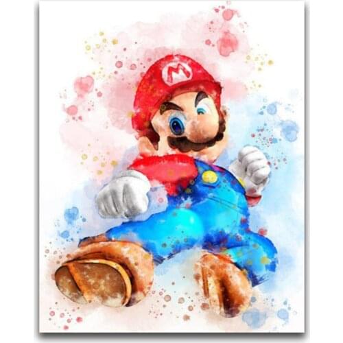 Carton Mario DIY Cross Stitch Embroidery 11CT Kits Craft Needlework Set Cotton Thread Printed Canvas Home Decoration On Sale