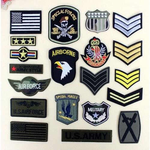 20pcs/lot patches military for clothing hot iron on Embroidered clothes military patches army handmade