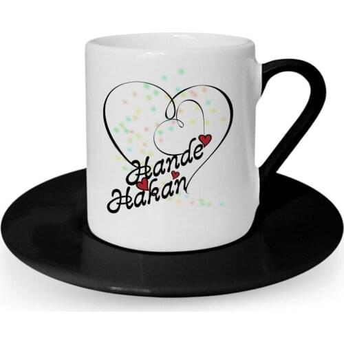 Personalized Valentine 'S Day Themed Black Turkish coffee Cup-11