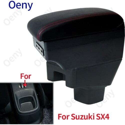 For SUZUKI SX4 Armrest center Car Armrest box Interior Parts Retrofit parts Storage box auto accessories Interior with USB LED