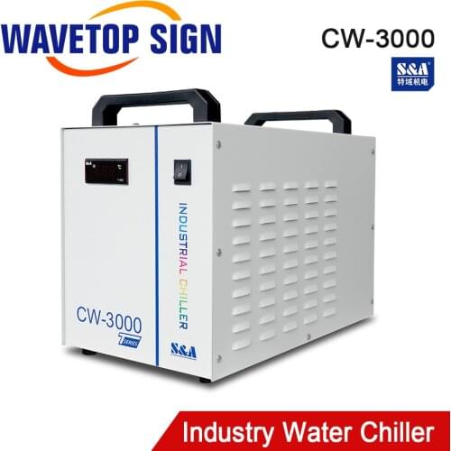 WaveTopSign S&A CW3000 Industrial Water Chiller for CO2 Laser Engraving Cutting Machine Cooling 60W 80W Laser Tube DG110V AG220V