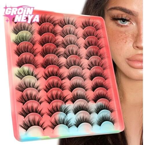 GROINNEYA Eyelashes 5/8/20 pairs Natural False Eyelashes Fake Lashes Long Makeup 3d Mink Lashes Extension Eyelash Mink Eyelashes
