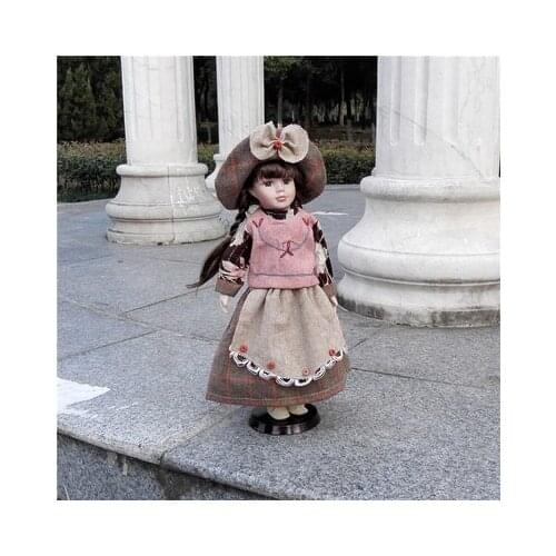 Height 41cm Welfare Russian Porcelain Doll Girl Lovely Ceramics Russian Girl Princess Baby Victoria Gift for Girl/Child Red