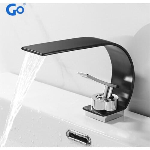 Basin Faucet Modern Bathroom Faucet Mixer Tap Black/White Wash basin Faucet Single Handle Hot and Cold Waterfall Faucet