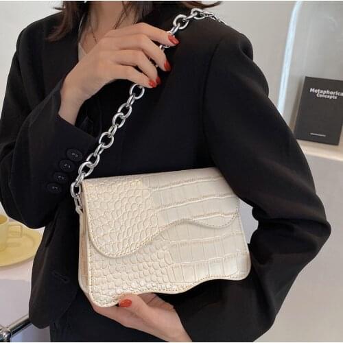 Personalized design handbags 2021 new crocodile pattern flap fashion trendy small square bag shoulder messenger chain armpit bag