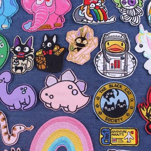 Cute Cat Patches For Clothing Cartoon Dinosaur Iron On Patches On Clothes Cheap Cloth Patch Duck Patches For Clothes Stickers