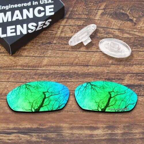 ToughAsNails Resist Seawater Corrosion Green Mirrored Polarized Replacement Lens and Clear Nose Pads for Oakley Whisker