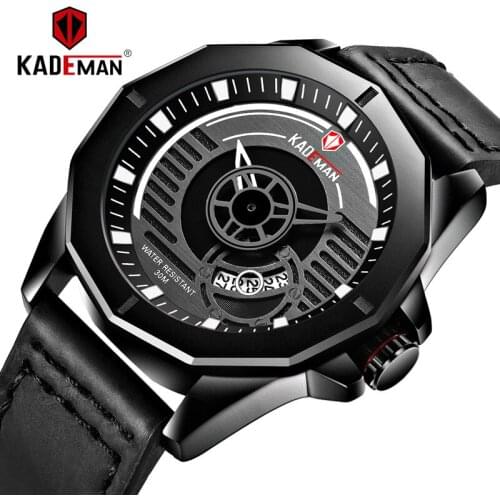 805 Unique Men Watch Luxury Waterproof Sport Watch TOP Brand KADEMAN Quartz Automatic Date Military Wristwatch Relogio Masculino