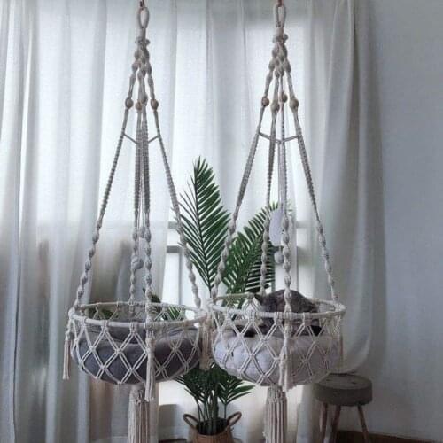 Bohemian Hand-woven Tapestry, Cotton Rope Pet Hanging Basket, Cat Litter, Kennel Hammock, Cat Litter Tapestry