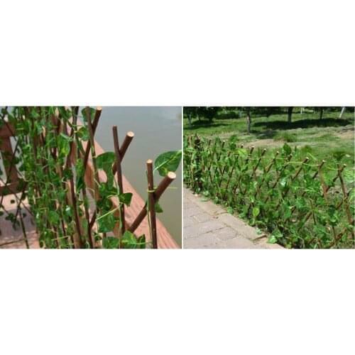 Retractable Garden Fence with Artificial Ivy Leaves Privacy Guard Edging Border Panel