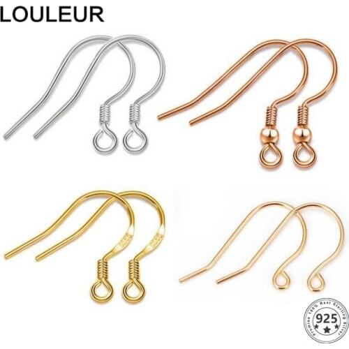 10pcs/lot Carven 925 Sterling Silver Earrings Clasps Hooks Fittings DIY Jewelry Making Accessories Silver Hook Earwire Jewelry