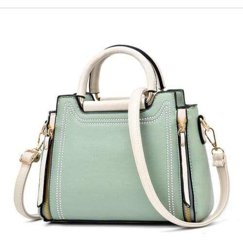 New Leather Handbags Fashion Color Matching Handbag Large Capacity Shoulder Bag Fashion One Shoulder Diagonal Small Square Bag