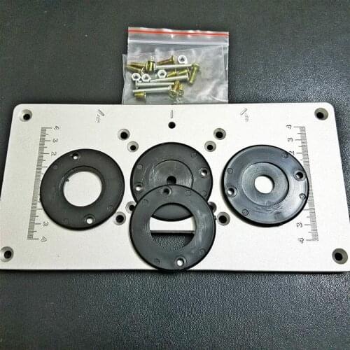 1pc/set 700C Aluminum Router Table Insert Plate For Woodworking Benches with 4pcs Insert Rings Engrving Machine