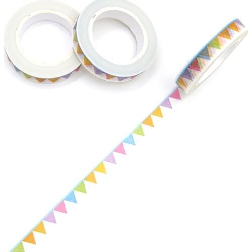 10m*8mm Creative Colorful Banner Washi Tape High Sticky Masking Tape Office Supply Hand Tear Adhesive Paper Tape DIY Book Diary