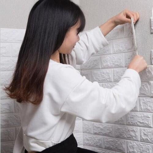 10pcs 3D Brick Wall Stickers Wallpaper Wall Decor Foam Waterproof Wallpaper For Kids Living Room DIY Background Decoration