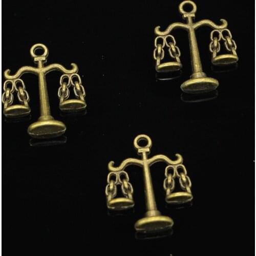 14pcs Antique Style Bronze Color libra scales of justice Pendants Findings Charms 22*17mm