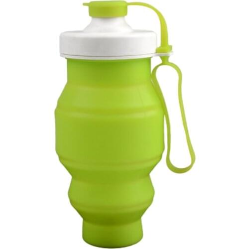 150pcs/lot 530ML Portable Silicone Folding Water Bottle Retractable Outdoor Climbing Travel Collapsible Sports Kettle 5 colors