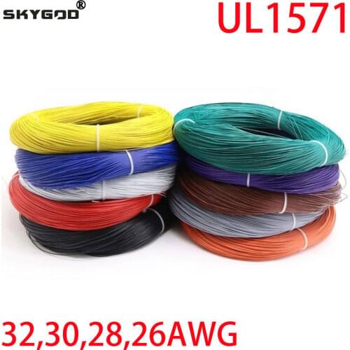 5M UL1571 32AWG PVC Electronic Wire OD 0.6mm Flexible Cable Insulated Tin-plated Copper Environmental LED Line DIY Cord 1 meter