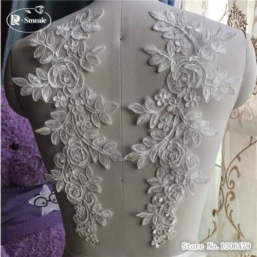 5pairs/lot Exquisite 5 Color Selectable Embroidery Cloth Paste Wedding Dress Adornment DIY Clothing Accessories RS1253