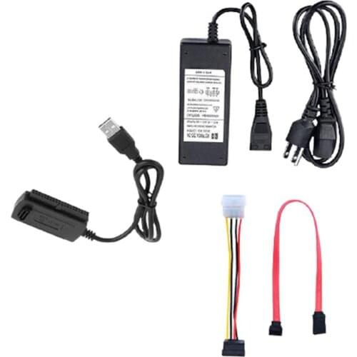 5 In 1 USB To IDE/SATA Hard Disk Adapter Serial Parallel Port Optical Drive Conversion Cable Power Easy-to-drive Cable ForMAC PC