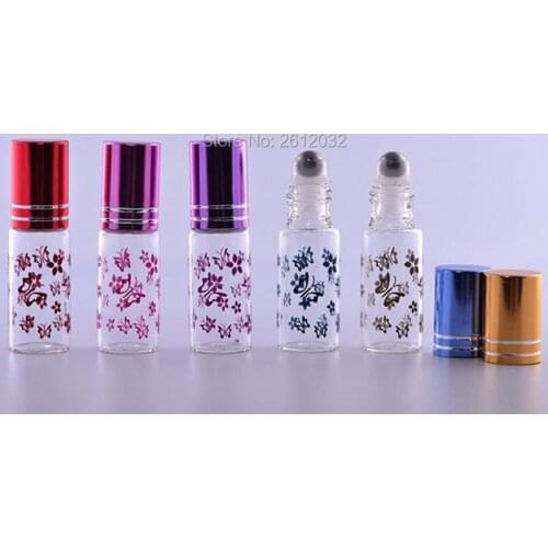 5 ml Essential Oil Roller Bottles With Metal Roll On Butterfly Printing Perfume Bottle Wholesale F2017209