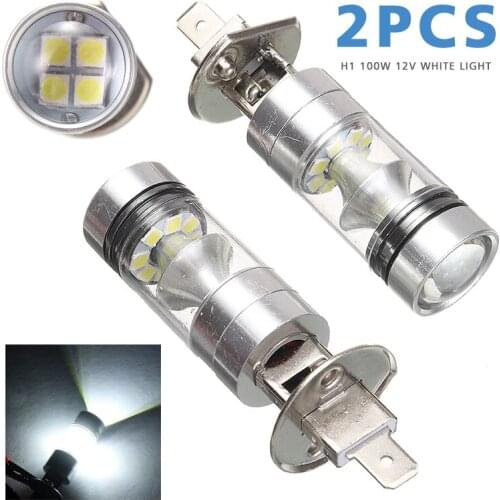 Mayitr 2pcs H1 12V 100W Car Auto LED Headlight Bulbs Fog Lights Bright 6000K White Lamp 1000Lm Accessories Parts