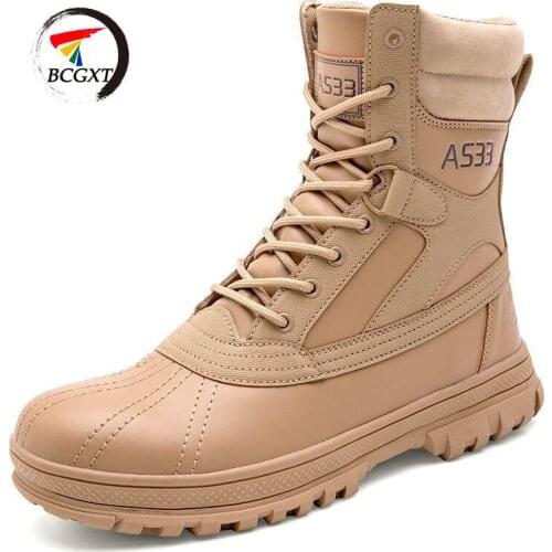 Big Size 40-48 Desert Boots Tactical Mens Boots Wear-resisting Army Boots Men Waterproof Outdoor Hiking Men Combat Ankle Boots