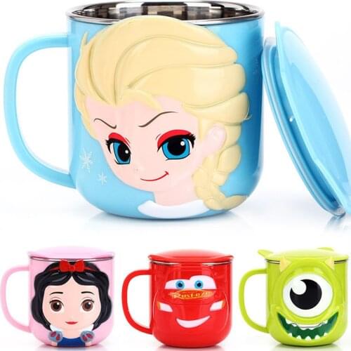 Disney Frozen,monsters Inc,stitch,cars,Mickey,Princess Kids Water Cup with Detachable Heat Insulation 316 Stainless Steel