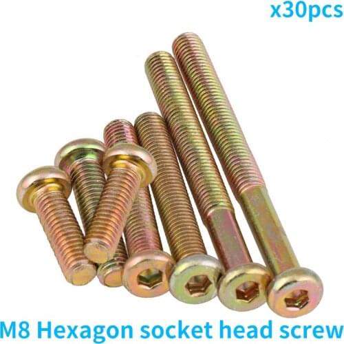 Color Zinc hexagon screws, flat round head, screw, Double Head Cup head furniture hardware, screw, screw